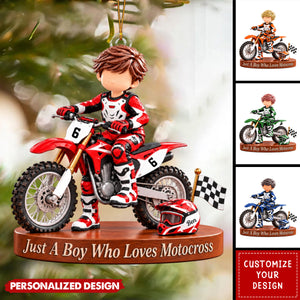 Personalized Motocross Christmas Ornament, Gift For Dirt Bikers