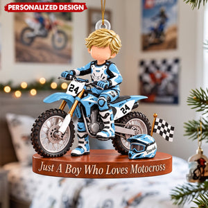 Personalized Motocross Christmas Ornament, Gift For Dirt Bikers