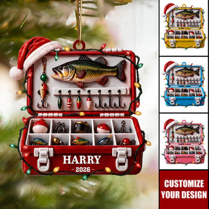 Personalized Fishing Tackle Box Ornament for Fishing Lovers