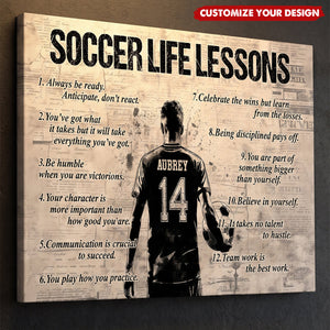 Personalized Soccer Life Lessons Canvas Poster, Gift for Soccer Boys & Girls