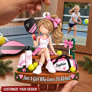 Personalized Pickleball Ornaments, Custom Name Christmas Gifts for Pickleball Girls