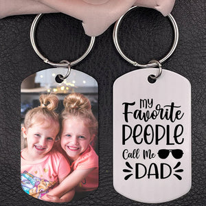 Personalized Photo Keychain Gift For Dad-My Favorite People Call Me Dad-Custom Keychain with Picture-Special Gift For Father-Gift From Kids