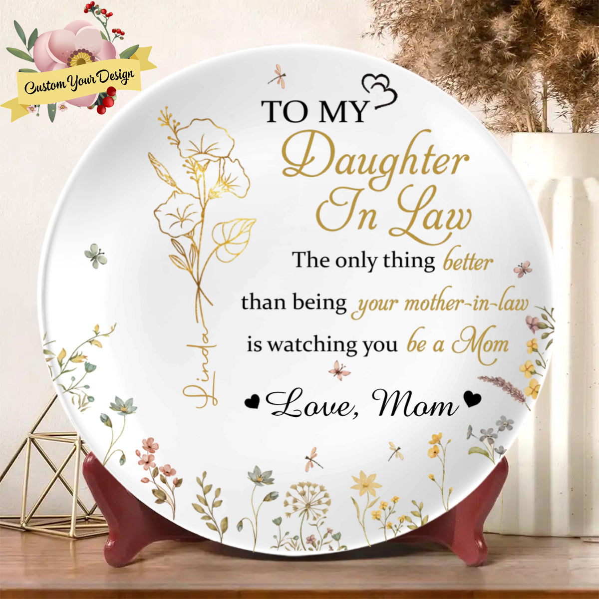 A Love Like No Other - Family Personalized Ceramic Plate - Mother's Day, Gift For Daughter