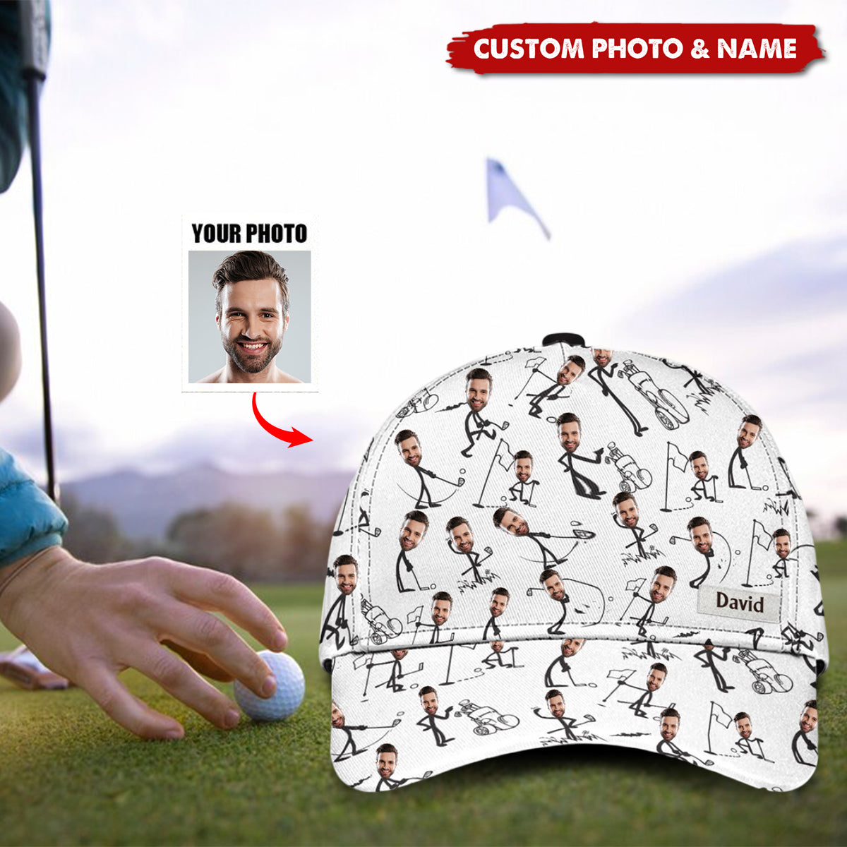 Custom Photo Funny Golf Dad, Husband, Uncle - Personalized Golf Classic Cap