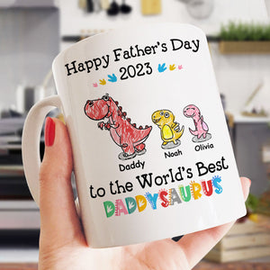 Father's Day Gift - Happy Father's Day to the world's Best Dadasaurus 2023 - Personalized Mug