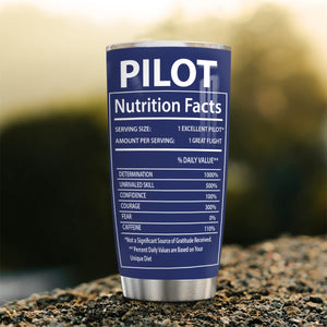 Personalized Nutrition Facts Tumbler Coffee Helicopter Airplane Gifts Pilot