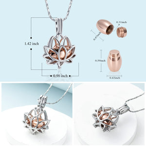 Personalized Lotus Flower Ashes Pendant Necklace - Once My Side Forever In My Heart