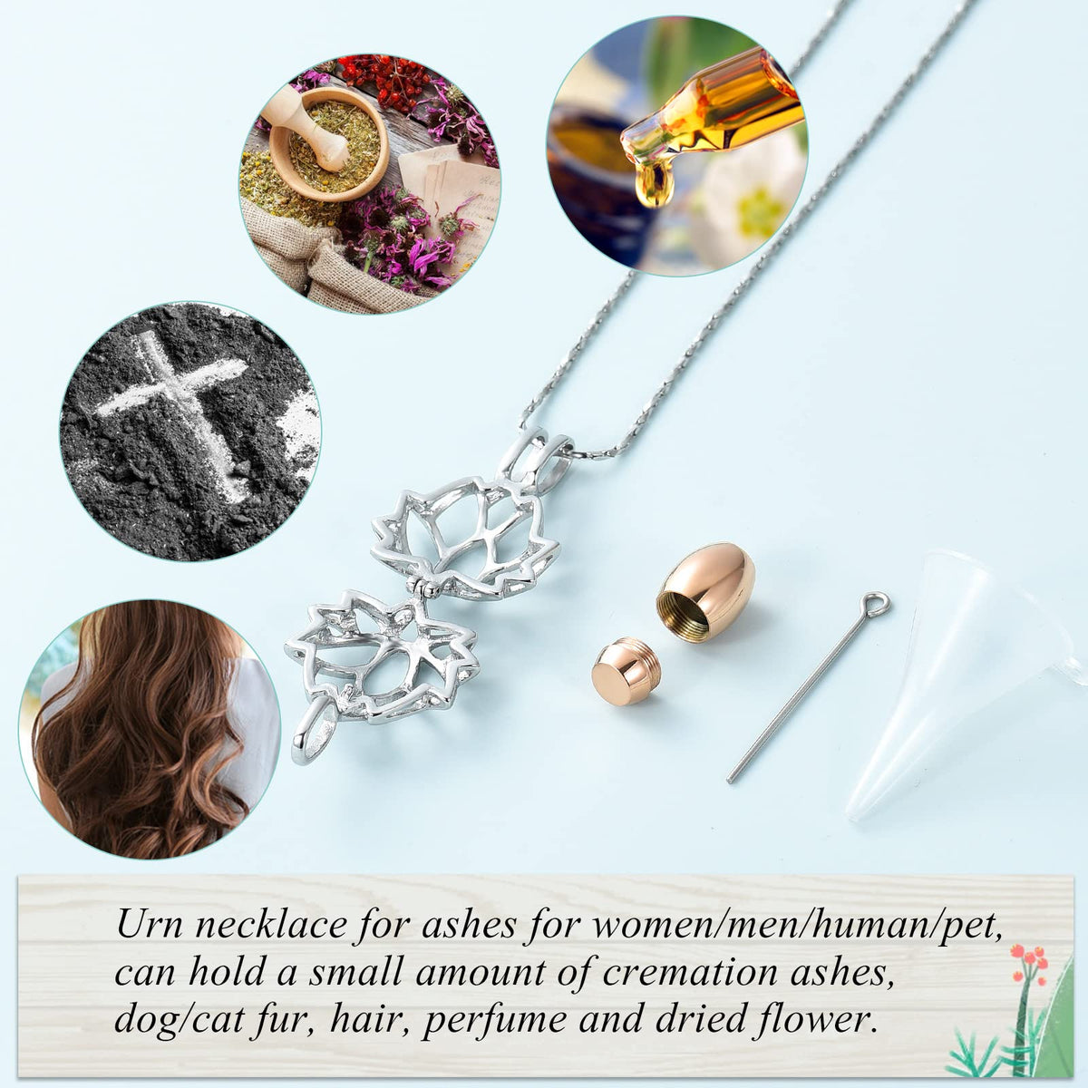 Personalized Lotus Flower Ashes Pendant Necklace - My Mind Still Talks To You