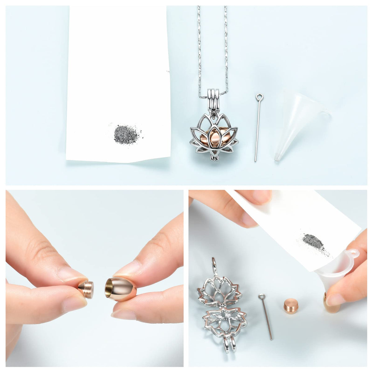 Personalized Lotus Flower Ashes Pendant Necklace - My Mind Still Talks To You