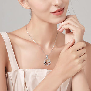 Personalized Lotus Flower Ashes Pendant Necklace - Once My Side Forever In My Heart
