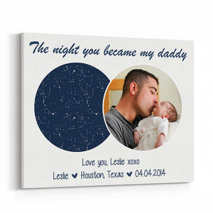 The Night You Became My Daddy Custom Star Map Photo Poster