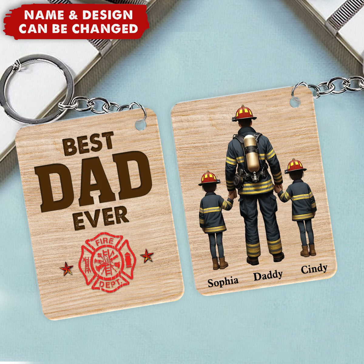 Celebrating the Best Dad Ever - Personalized Acrylic Keychain