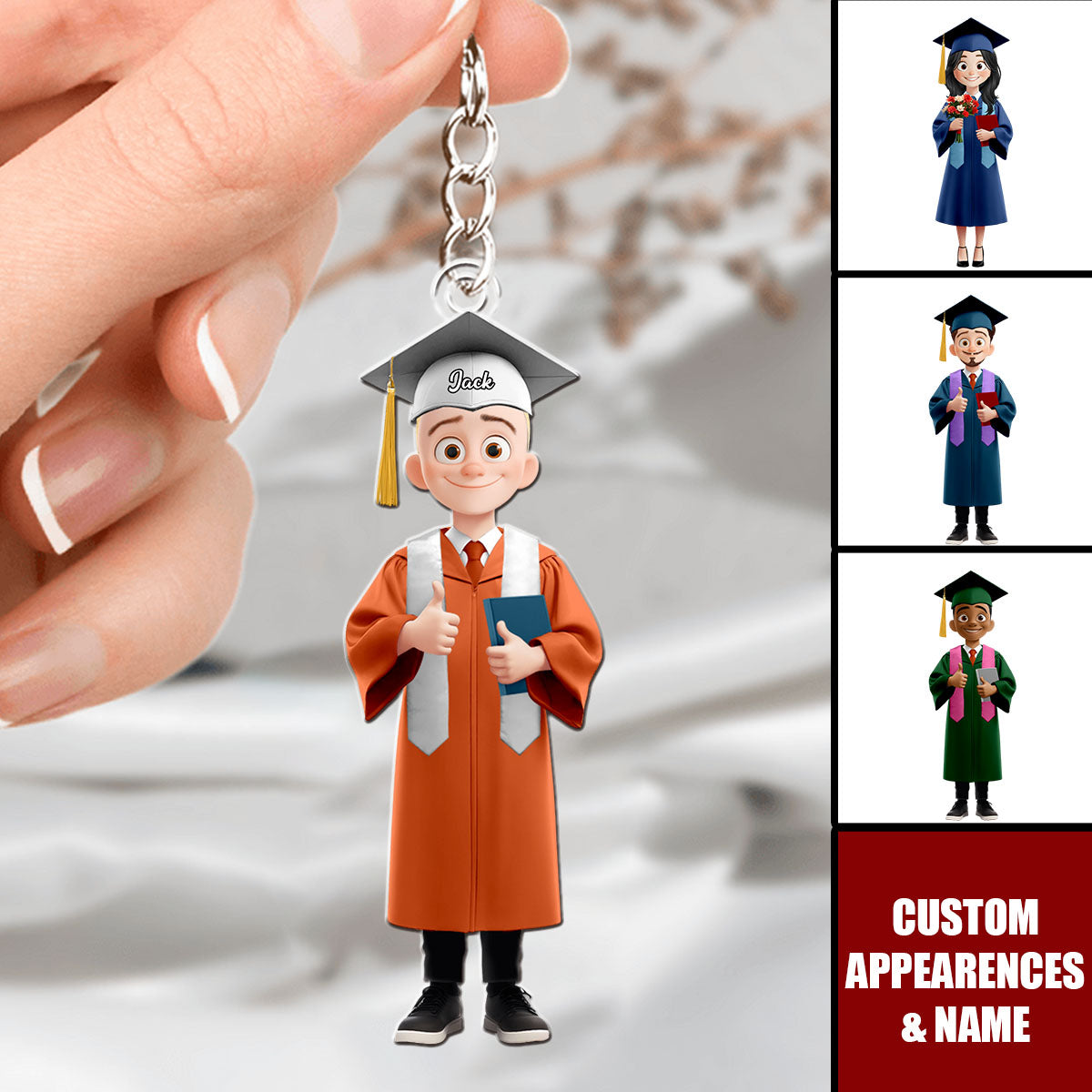 New Version Proud Family Of A Graduate - Personalized Keychain