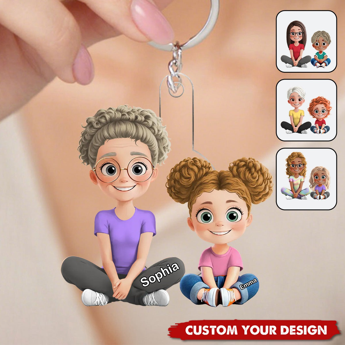 Personalized Gift For A Bond Between Grandma & Granddaughter Keychain