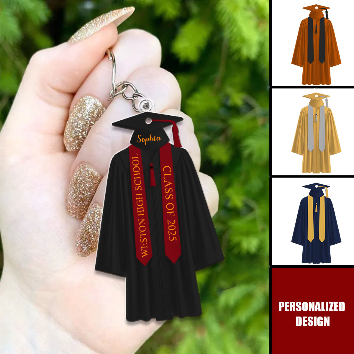 Personalized Graduation Keychain, 2025 College Graduation, School Graduation Keychain Gift
