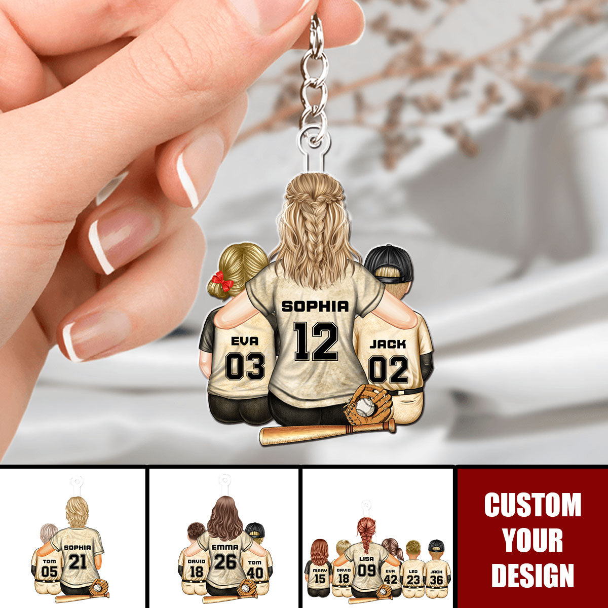 Best Baseball Mom Ever - Personalized Keychain
