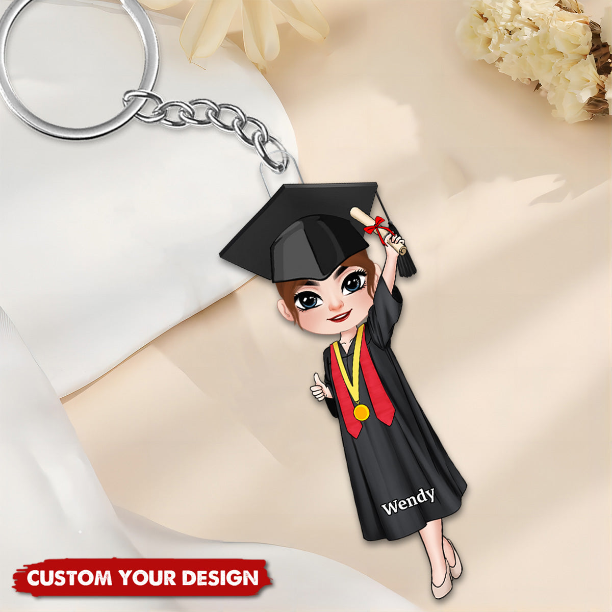 Graduation Personalized Acrylic Keychain, Gift For Friends