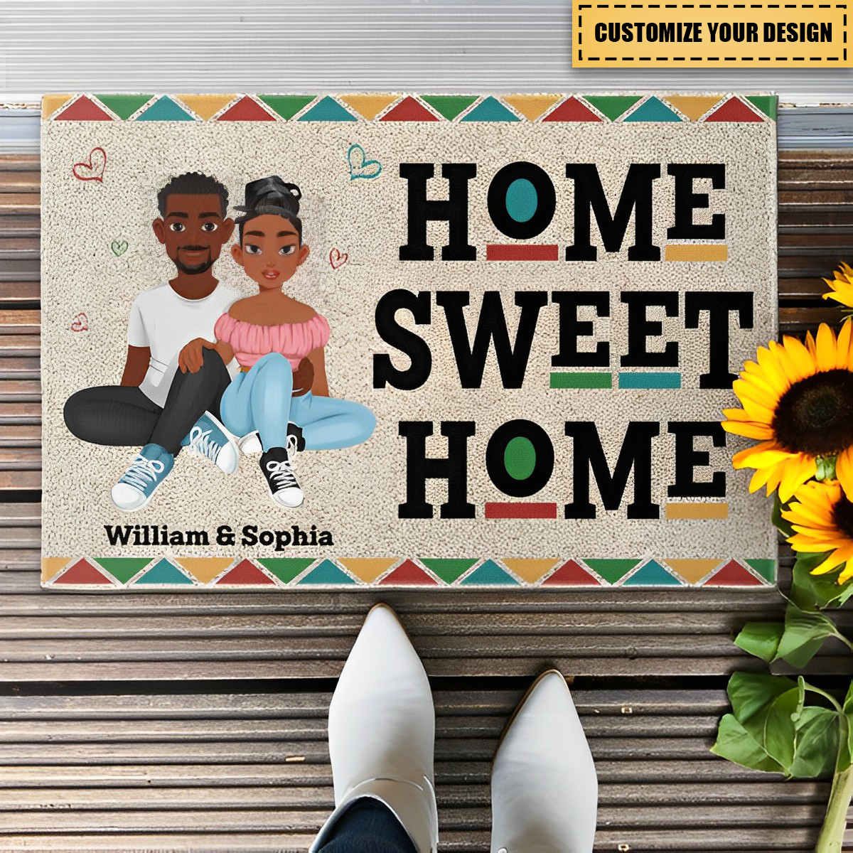 Home Sweet Home Couples - Personalized Doormat