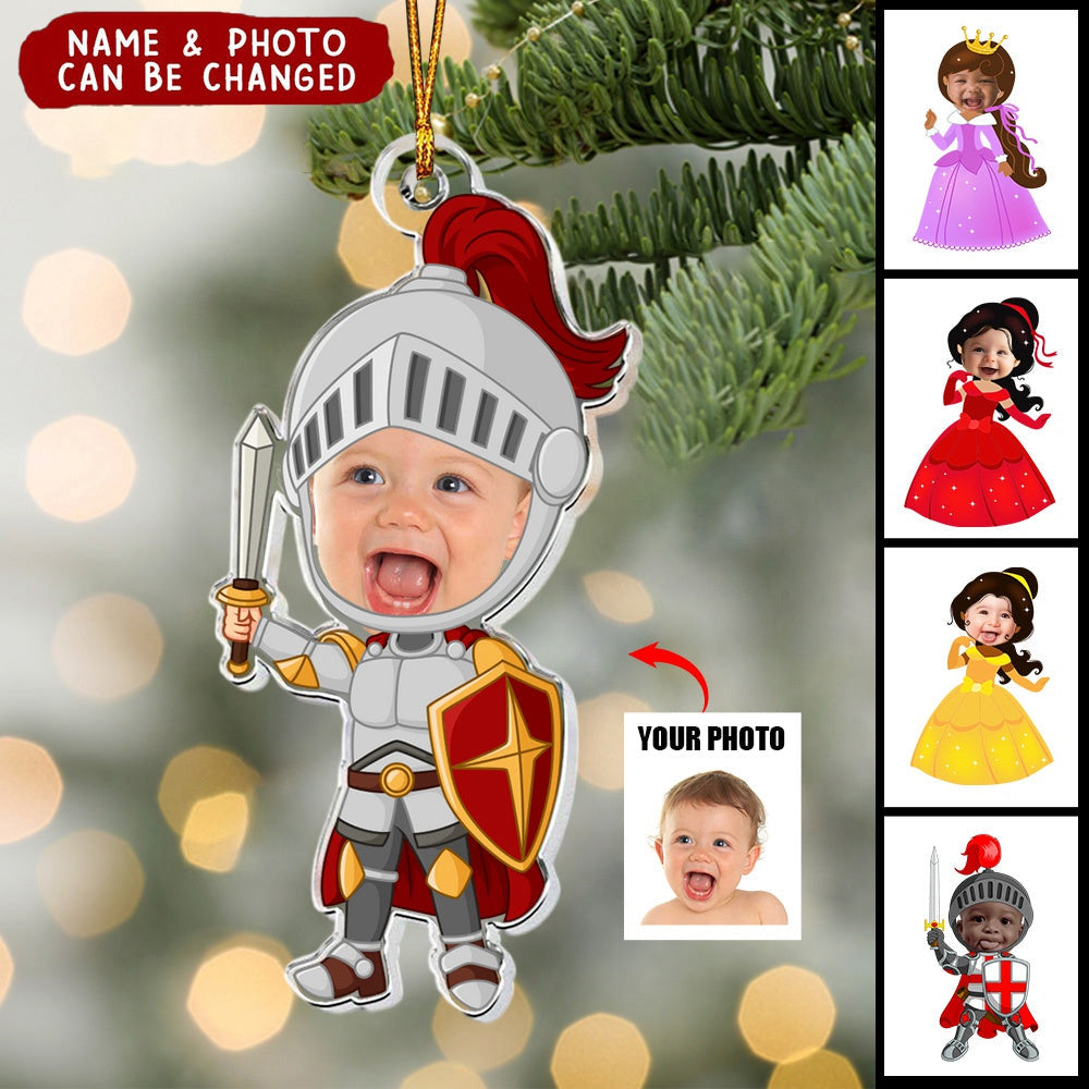 Knight Boy, Princess Girl For Kids - Personalized Photo Ornament