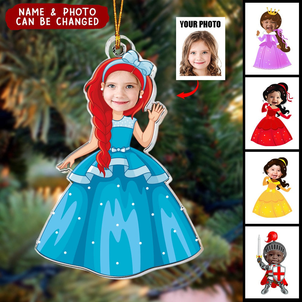 Knight Boy, Princess Girl For Kids - Personalized Photo Ornament