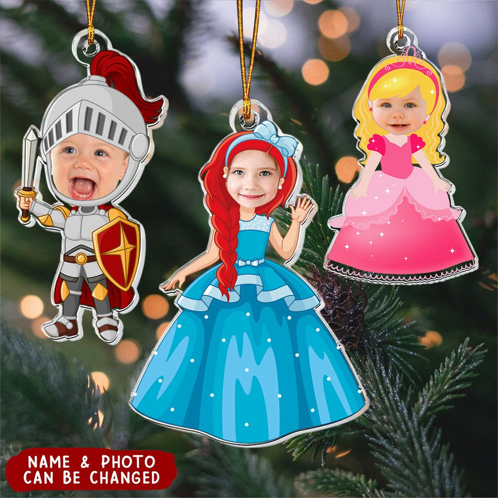 Knight Boy, Princess Girl For Kids - Personalized Photo Ornament