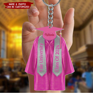 Graduation Robes And Hat For Bachelor, Senior Acrylic Keychain Personalized Gift