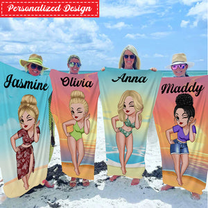 Lady Personalized Beach Towels for Adults Sand Free Beach Towel Beach Accessories for Vacation Must Haves, Travel Towels, Beach Essentials for Women, Girls Beach Towel