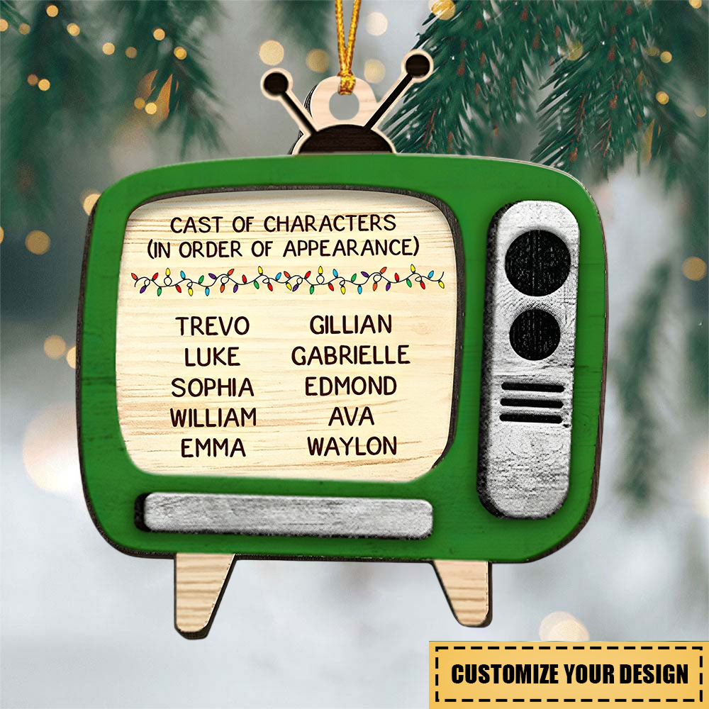 Retro TV Family Christmas Movies Funny - Personalized Christmas Ornament