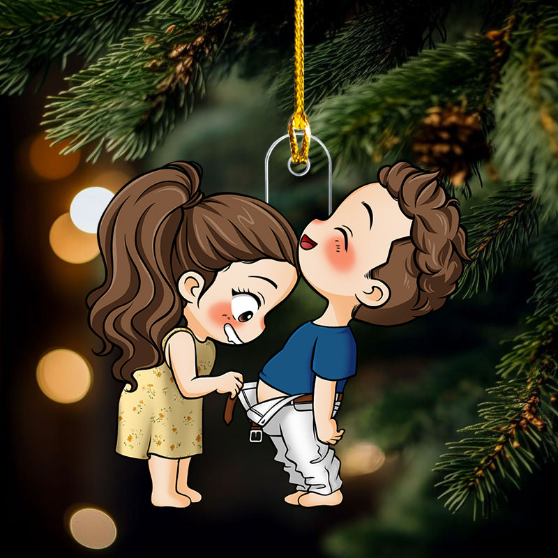 Cute Couple - Gift For Husband Wife, Anniversary - Personalized Ornament