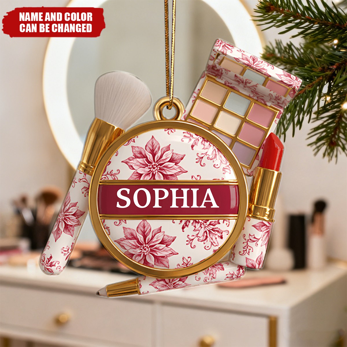 Makeup Kit Christmas Ornament - Personalized Gifts For Makeup Lovers
