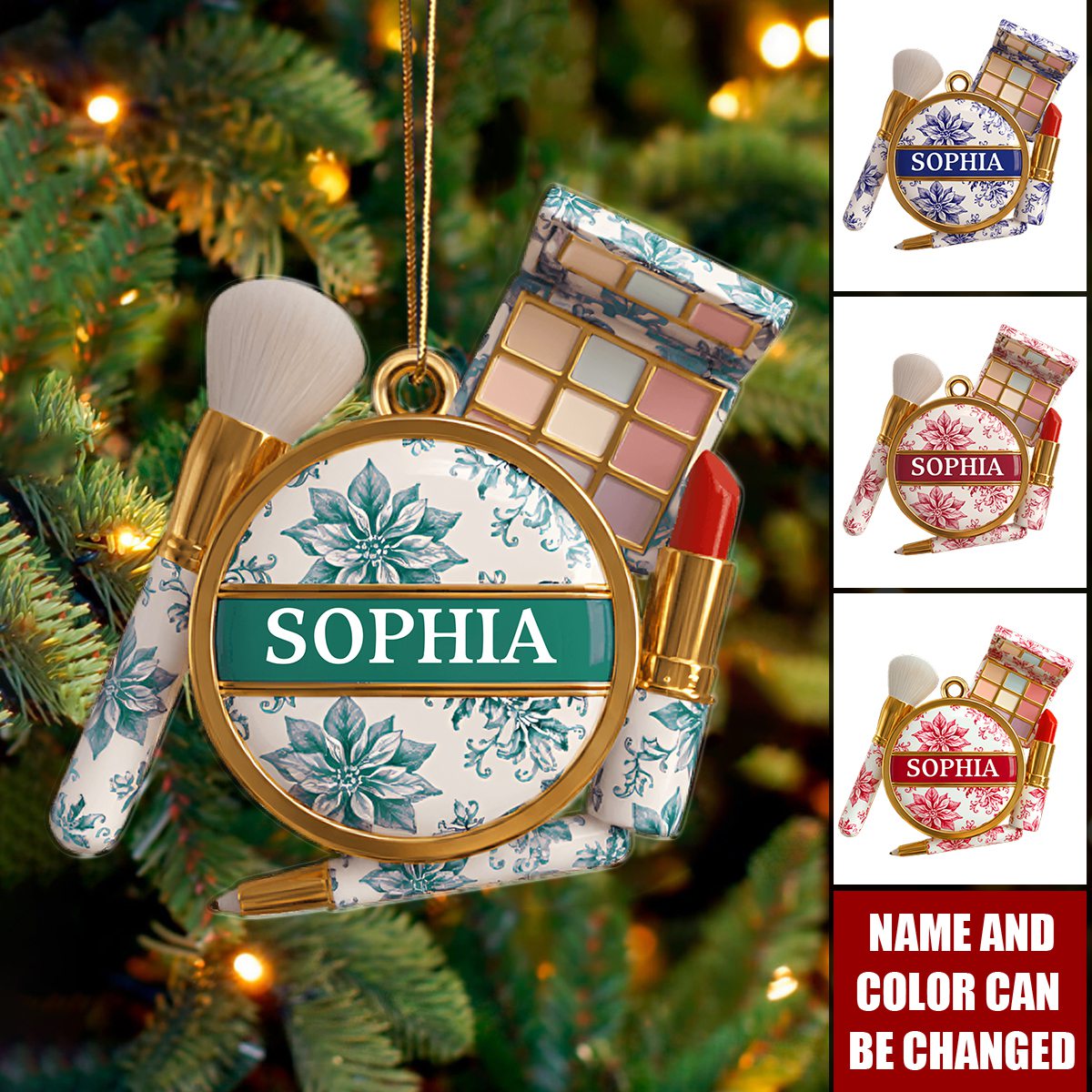 Makeup Kit Christmas Ornament - Personalized Gifts For Makeup Lovers