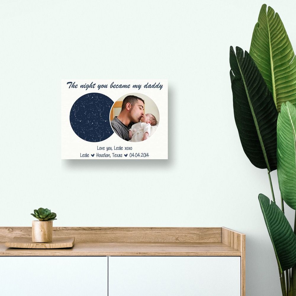 The Night You Became My Daddy Custom Star Map Photo Poster