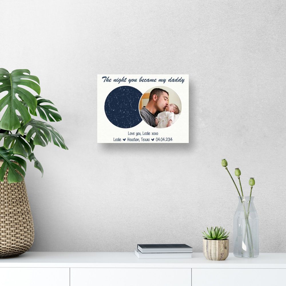 The Night You Became My Daddy Custom Star Map Photo Poster