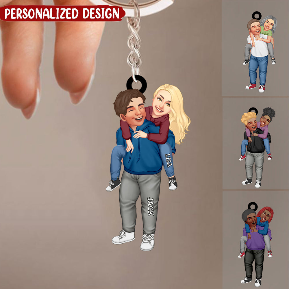 Personalized Acrylic Keychain - Valentine's Day Gift For Couple