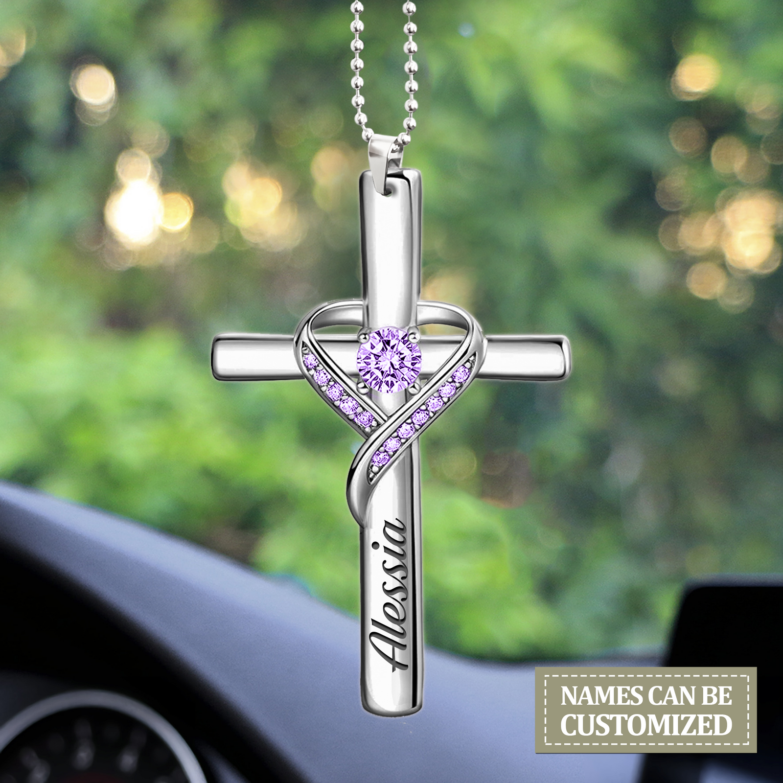 Personalized Jewelry Cross Car Hanging Ornament