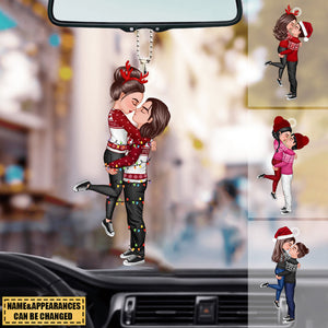 Couple Portrait, Firefighter, Nurse, Police Officer, Military, Chef, EMS, Flight, Teacher, Gifts by Occupation Personalized Acrylic Car Ornament