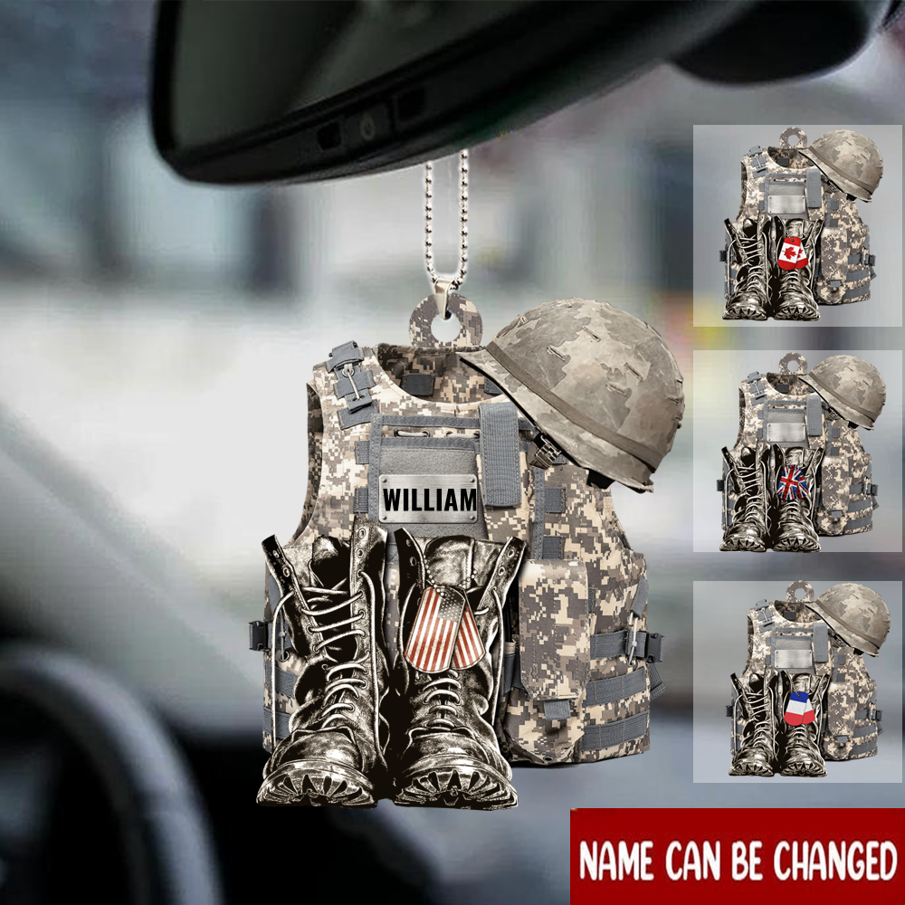 Boots & Hat Personalized Flat Acrylic Ornament