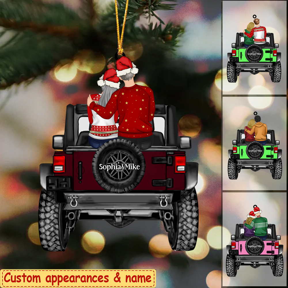 God Blessed The Broken Road That Led Me Straight To You, Personalized Off-Road Car Couple  Christmas Ornament
