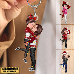 Couple Portrait, Firefighter, Nurse, Police Officer, Military, Chef, EMS, Flight, Teacher, Gifts by Occupation Personalized Acrylic Keychain