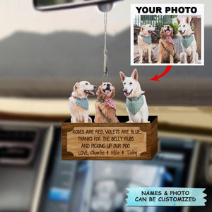Personalized Car Hanging Ornament - Gift For Dog Lover - Thanks For Picking Up Our Poo