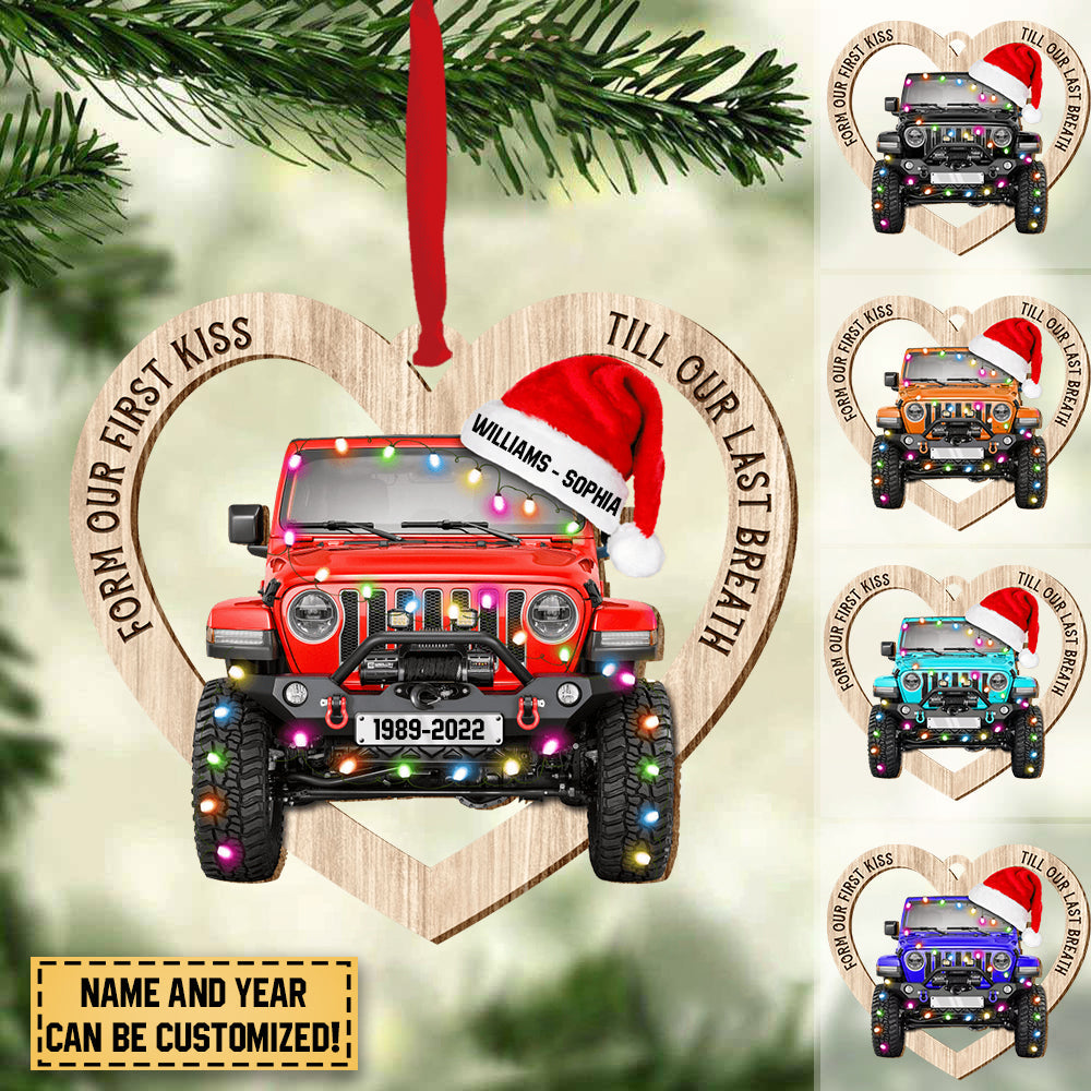 PERSONALIZED Suvs FORM OUR FIRST KISS CHRISTMAS HANGING ORNAMENT