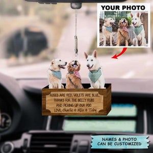 Personalized Car Hanging Ornament - Gift For Dog Lover - Thanks For Picking Up Our Poo