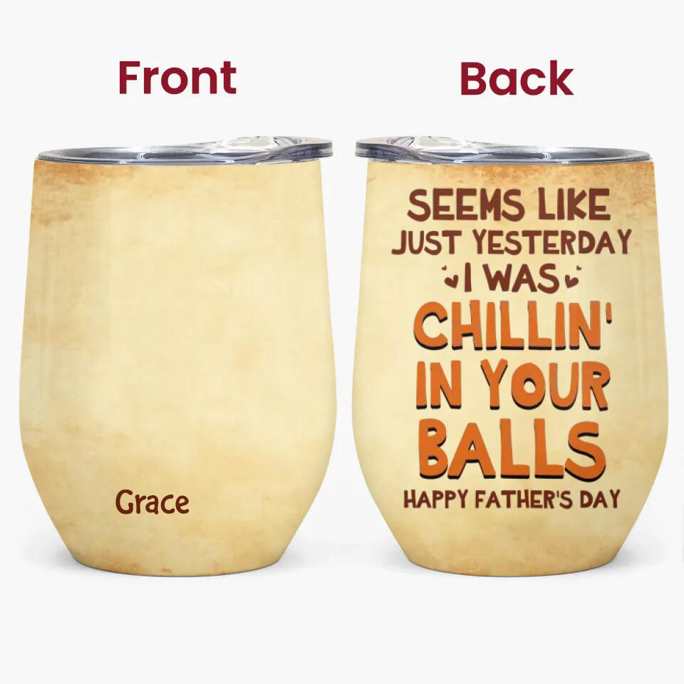 Personalized Wine Tumbler - Gift For Family - Happy Father's Day ARND036