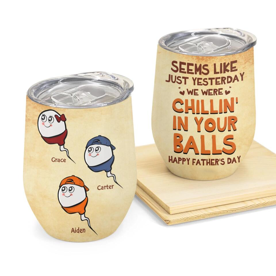 Personalized Wine Tumbler - Gift For Family - Happy Father's Day ARND036