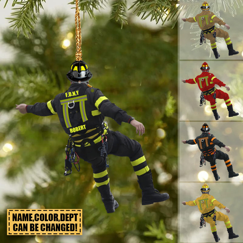 Personalized Firefighter Christmas -Two Sided Ornament
