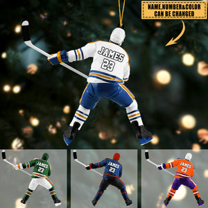 Ice Hockey Player - Personalized Christmas Ornament