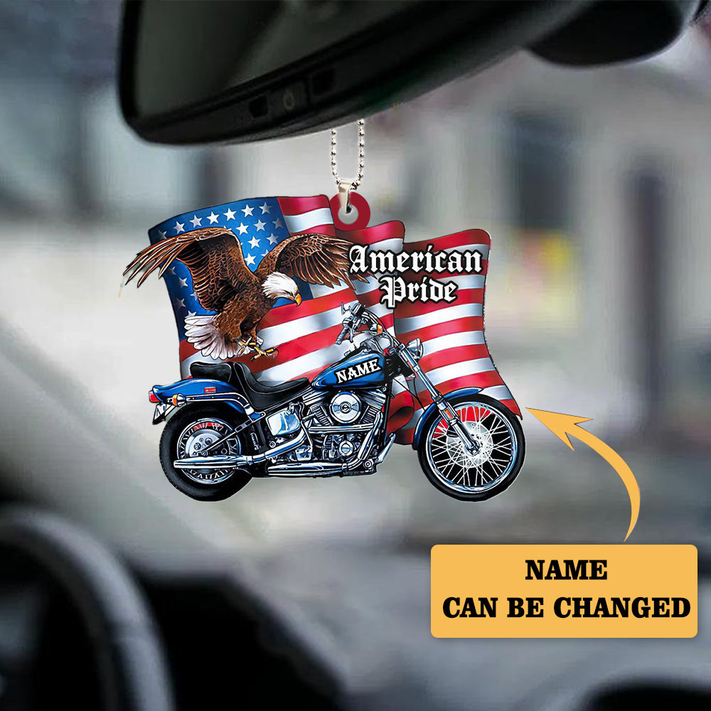 Personalized Ornament Flag Motorcycle Ornament