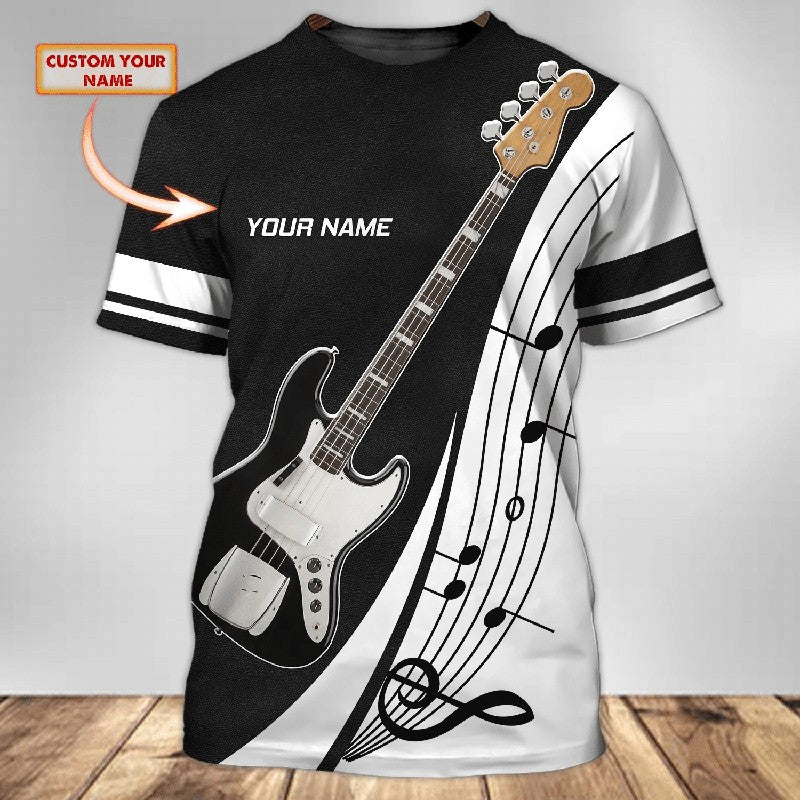 Bass Guitar - Personalized Name 3D T-shirt