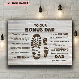 Father's Day Gift - Step Dad - To Our Bonus Dad Personalized Poster