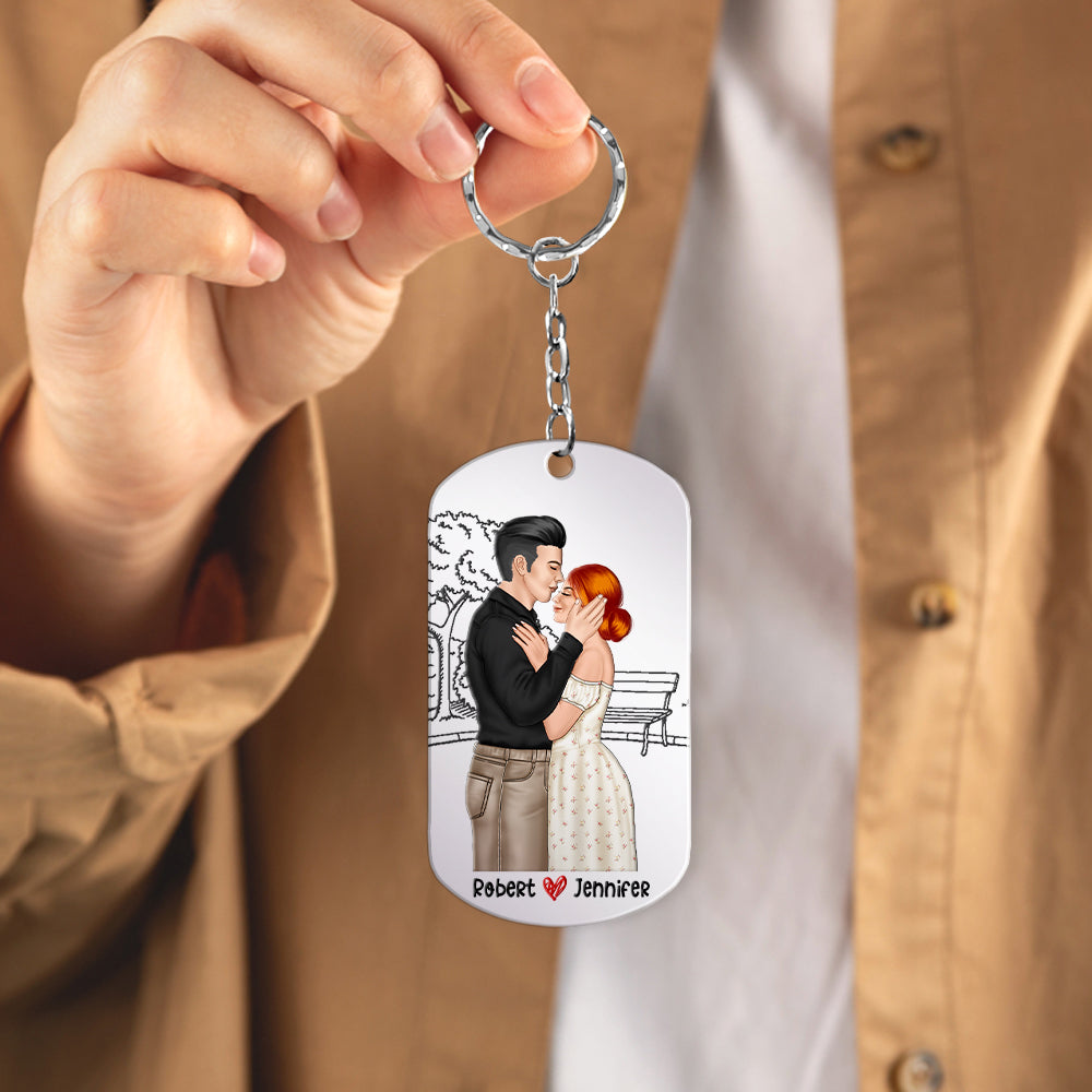 Drive Safe My Whole World Is In That Car, Personalized Keychain, Gifts For Couple